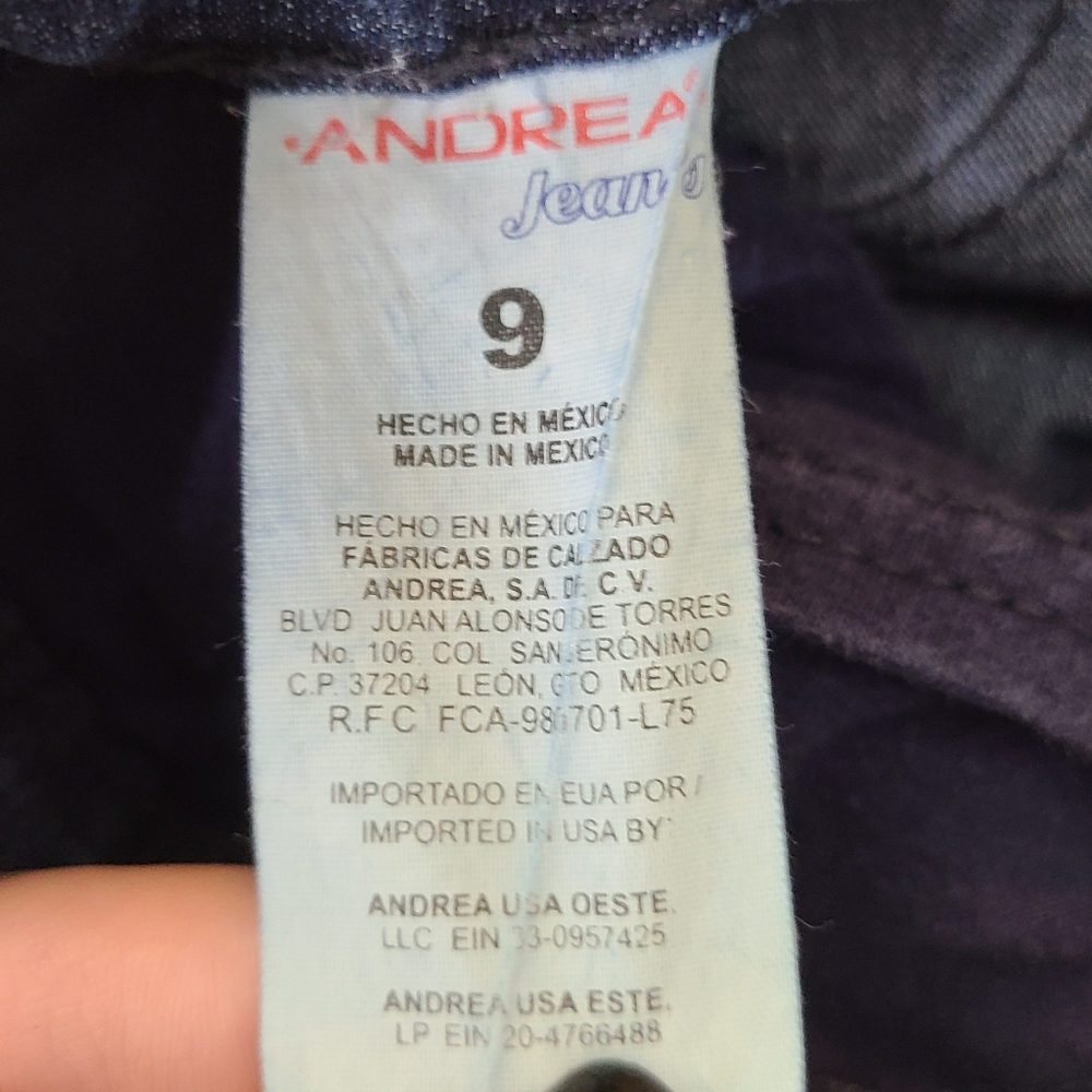 Andrea Jeans Women's Dark Wash Slim Jeans | 9 - Picture 10 of 11